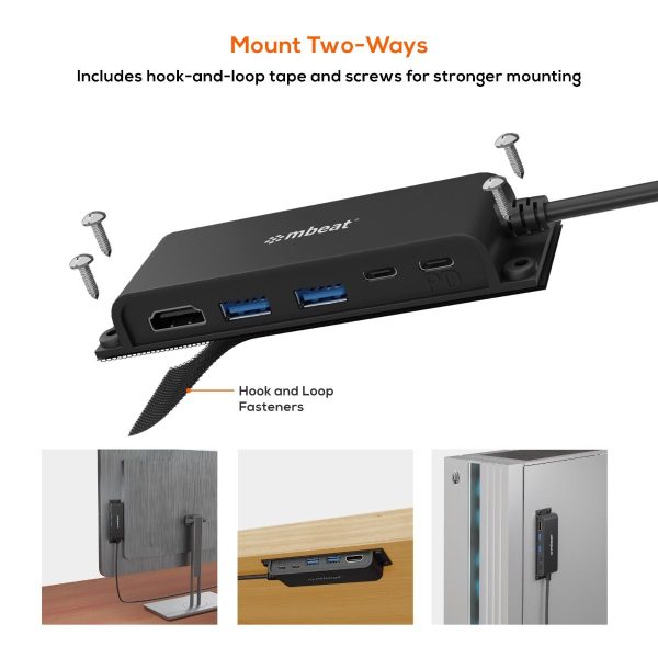 Mountable 5-Port USB-C Hub