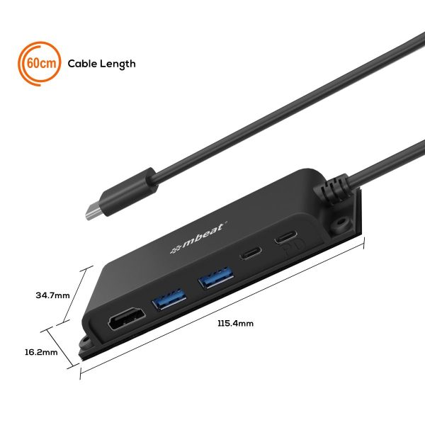 Mountable 5-Port USB-C Hub