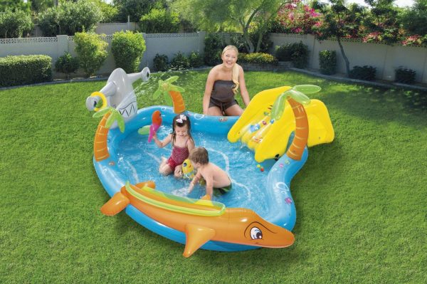 273L Inflatable Sea Life Water Fun Park Pool with Slide – 2.8m x 87cm