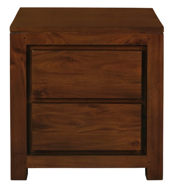 Amsterdam 2 Drawer Bedside Table (Mahogany)