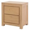 Amsterdam Solid White Cedar 2 Drawer Bedside (Natural)