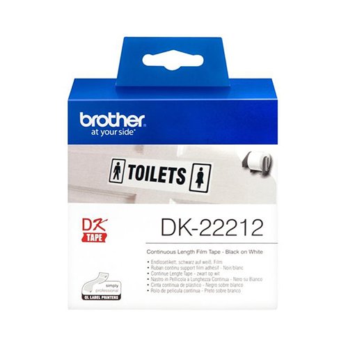 Brother DK22212 Continuous Length Paper Label Tape 62mm x 15.24m – for use in Brother Printer