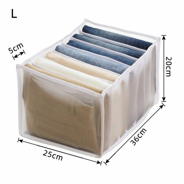 7 Grids Mesh Foldable Clothes Storage Jeans Pants Organizer Clothes Organizer