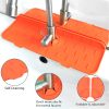 Silicone Faucet Sink Mat Sink Splash Guard Faucet Splash Pad Faucet Splashback. – Orange