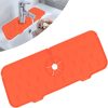 Silicone Faucet Sink Mat Sink Splash Guard Faucet Splash Pad Faucet Splashback. – Orange