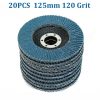 20PCS 5″ 125MM Angle Grinder Flap Sanding Disc 120 Grit Grinding Wheel