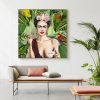 Self Portrait by Frida Kahlo Wood Frame Canvas Wall Art – 50×50 cm