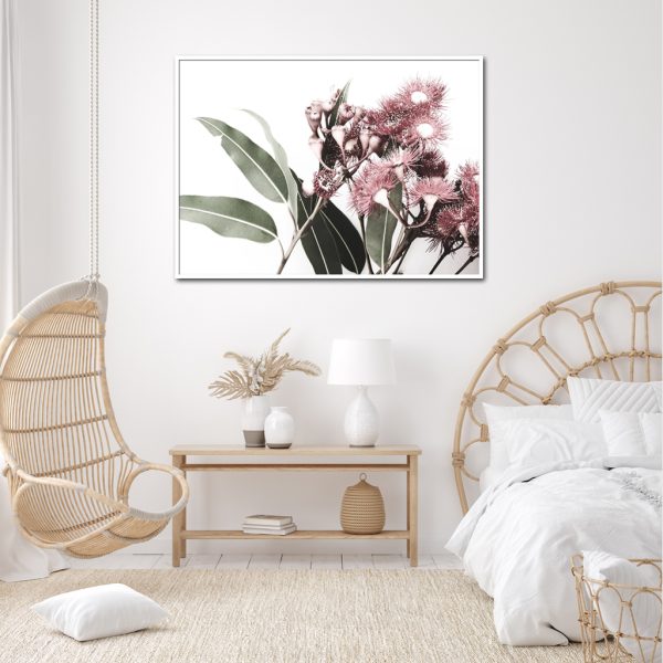 Eucalyptus in Bloom White Frame Canvas Wall Art – 50×70 cm