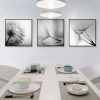 Botanical dandelions 3 Sets Black Frame Canvas Wall Art – 50×50 cm