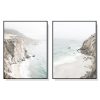 Mountain Beach 2 Sets Black Frame Canvas Wall Art – 40×60 cm