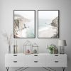 Mountain Beach 2 Sets Black Frame Canvas Wall Art – 40×60 cm