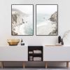 Mountain Beach 2 Sets Black Frame Canvas Wall Art – 40×60 cm