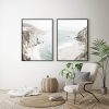 Mountain Beach 2 Sets Black Frame Canvas Wall Art – 40×60 cm