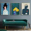 Modern Figure 3 Sets Gold Frame Canvas Wall Art – 40×60 cm