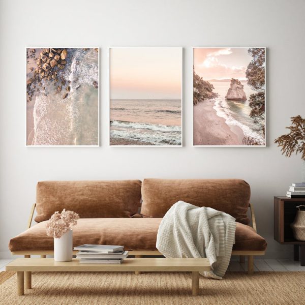 Amazing Newzealand 3 Sets White Frame Canvas Wall Art – 40×60 cm