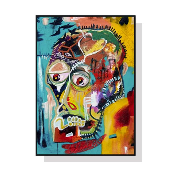 Pop Art Head Black Frame Canvas Wall Art – 50×70 cm