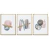 Blush Pink Watercolor 3 Sets Gold Frame Canvas Wall Art – 40×60 cm