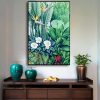 Tropical plants Black Frame Canvas Wall Art – 50×70 cm