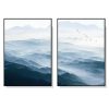 Blue mountains 2 Sets Black Frame Canvas Wall Art – 40×60 cm