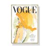 Vogue Girl Gold Frame Canvas Wall Art – 50×70 cm