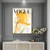 Vogue Girl Gold Frame Canvas Wall Art – 50×70 cm