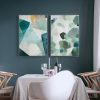 Green Marble 2 Sets White Frame Canvas Wall Art – 40×60 cm