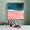 Pink Sea Wood Frame Canvas Wall Art – 50×50 cm