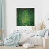 Wall Art 90cmx90cm Sunflower by Gustav Klimt White Frame Canvas