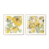 Yellow Flowers American Style 2 Sets Gold Frame Canvas Wall Art – 50×50 cm