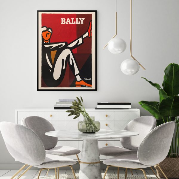 Bally Man by Villemot Black Frame Canvas Wall Art – 50×70 cm