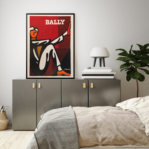 Bally Man by Villemot Black Frame Canvas Wall Art – 50×70 cm