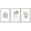 Wall Art 70cmx100cm Botanical Line Girl 3 Sets Black Frame Canvas