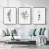 Wall Art 70cmx100cm Eucalyptus Plant 3 Sets Black Frame Canvas