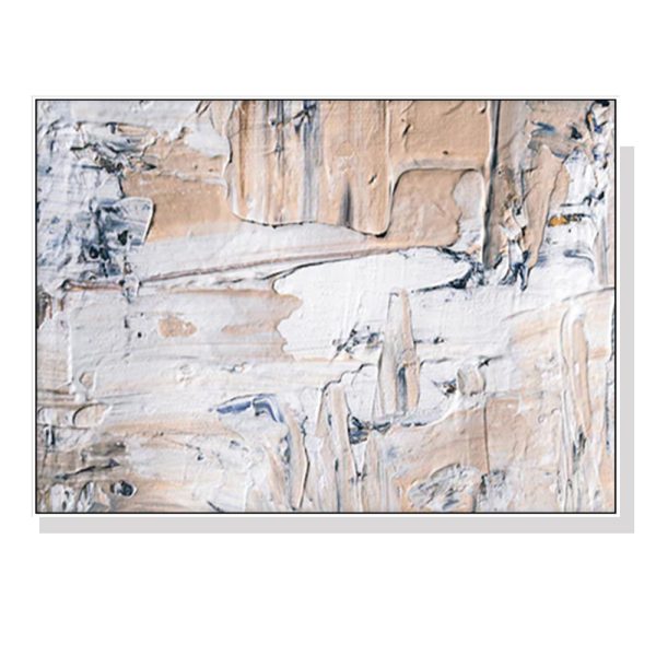 Modern Abstract Oil Painting Style White Frame Canvas Wall Art – 50×70 cm