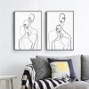 Abstract Figures 2 Sets Black Frame Canvas Wall Art – 50×70 cm