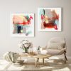 Wall Art 50cmx50cm Abstract Colourful Garden 2 Sets White Frame Canvas