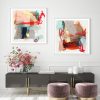 Wall Art 40cmx40cm Abstract Colourful Garden 2 Sets White Frame Canvas