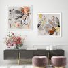 Wall Art 50cmx50cm Blooming Spring Floral 2 Sets White Frame Canvas