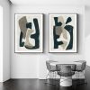 Wall Art 80cmx120cm Abstract Puzzle 2 Sets Black Frame Canvas