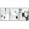 Wall Art 60cmx90cm Soft Spoken 3 Sets Black Frame Canvas