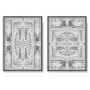 Wall Art 60cmx90cm Black White Pattern 2 Sets Black Frame Canvas