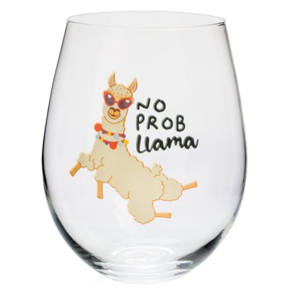 No Prob Llama Stemless Wine Glass