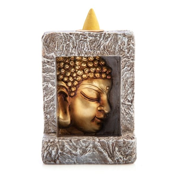 Stone Frame Buddha Backflow Incense Burner