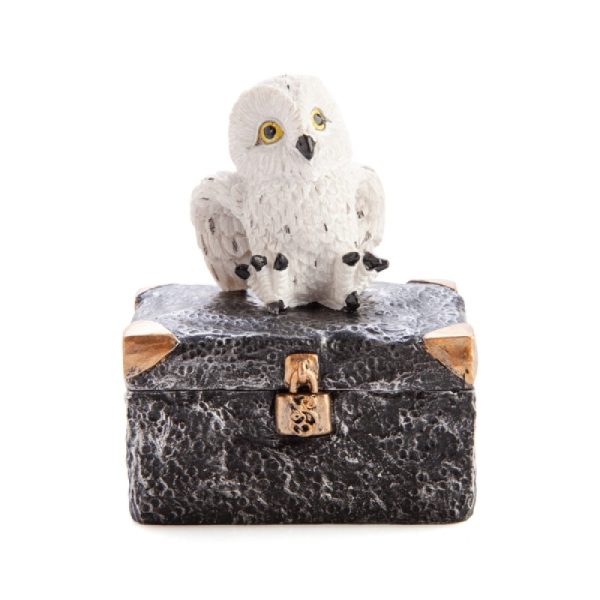 Snowy Owl Metal Chest Trinket Box