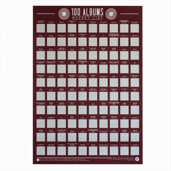 Gift Republic Bucket List Scratch Poster 100 Albums