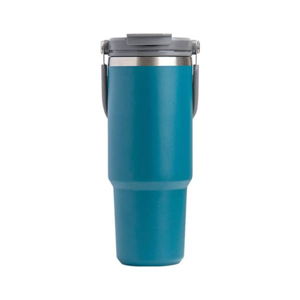 Stainless Steel Travel Mug with Leak-proof 2-in-1 Straw and Sip Lid, Vacuum Insulated Coffee Mug for Car, Office, Perfect Gifts, Keeps Liq – 600 ml, Blue