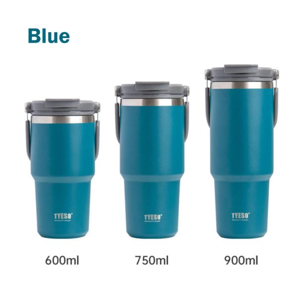 Stainless Steel Travel Mug with Leak-proof 2-in-1 Straw and Sip Lid, Vacuum Insulated Coffee Mug for Car, Office, Perfect Gifts, Keeps Liq – 600 ml, Blue