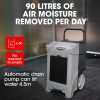 Baumr-AG 90L/day Commercial Air Dehumidifier for Mould, Portable, Stackable, LCD Display, Wheels