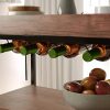 3 Tiers Kitchen Serving Wine Cart Trolley with Wine Rack (Walnut) EK-STWR-100-YXH