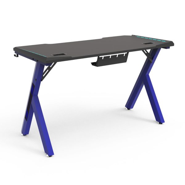 RGB Gaming Desk Y Shape Blue 140cm